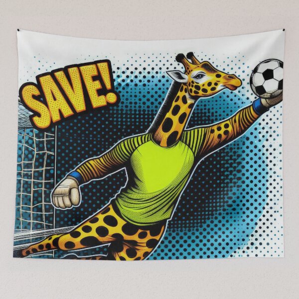 Item preview, football soccer giraffe goalkeeper with a football ,Sports,funny sports ,soccer art,animal playing soccer designed and sold by Expressions-Sel.