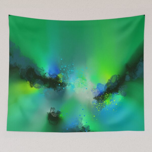Item preview, Emerald Dreamscape - Green Blue Abstract designed and sold by Joey Santiago.