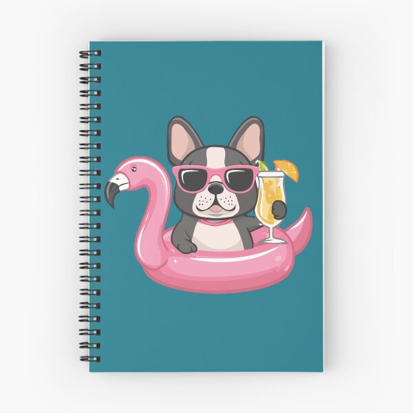 Item preview, Frenchie on a Flamingo Pool Float designed and sold by Yviemakes.