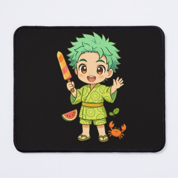 Item preview, Citrus Slicer - Chibi Boy with Mint Green Spiky Hair and Lime Yukata | Summer Anime Kawaii Design designed and sold by ColorSplash123.