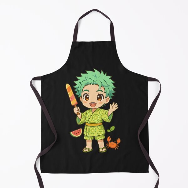 Item preview, Citrus Slicer - Chibi Boy with Mint Green Spiky Hair and Lime Yukata | Summer Anime Kawaii Design designed and sold by ColorSplash123.