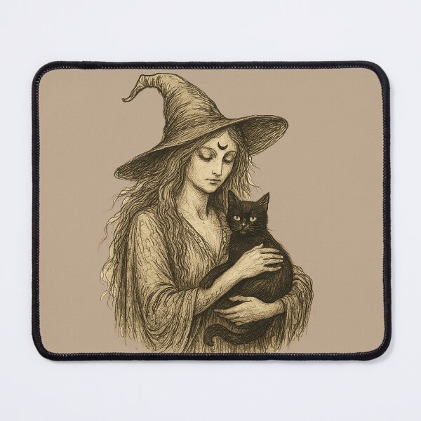 Item preview, Witch and her Familiar designed and sold by FrictionMaxxing.