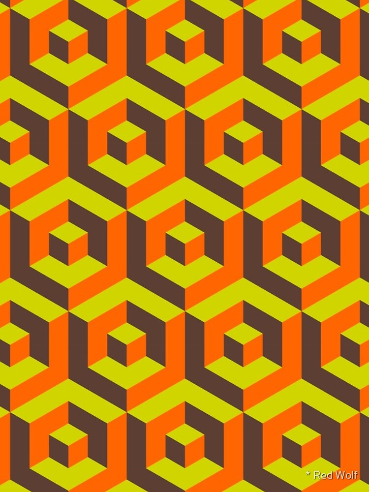 Thumbnail 4 of 4, iPhone Case, Geometric Pattern: Cube Inset: Moss designed and sold by redwolfoz.