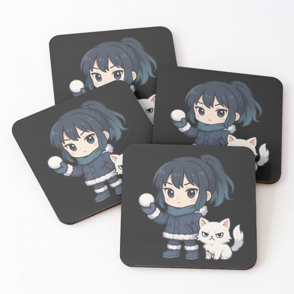 Item preview, Snowball Fighter Girl & Angry Cat – Chibi Winter Anime Style designed and sold by ColorSplash123.