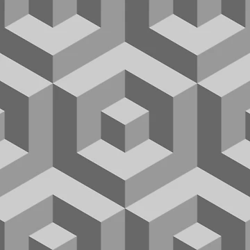Artwork thumbnail, Geometric Pattern: Cube Inset: Monochrome by Red Wolf