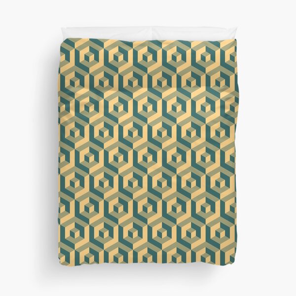 Item preview, Geometric Pattern: Cube Inset: Blue designed and sold by Red Wolf.