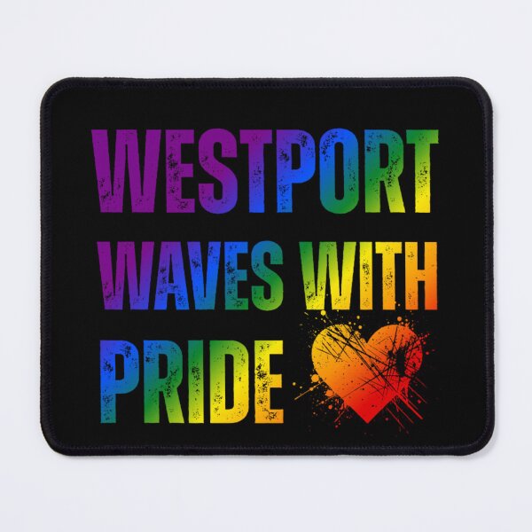 Item preview, Westport Waves With Pride, Classic Pride Flag colors, Rainbow color pride LGBTQ graphic, Pride unisex, Pride festival, gay festival, LGBTQ, Equal Rights, Westport, Ireland, Mayo, designed and sold by PrideBeProud.