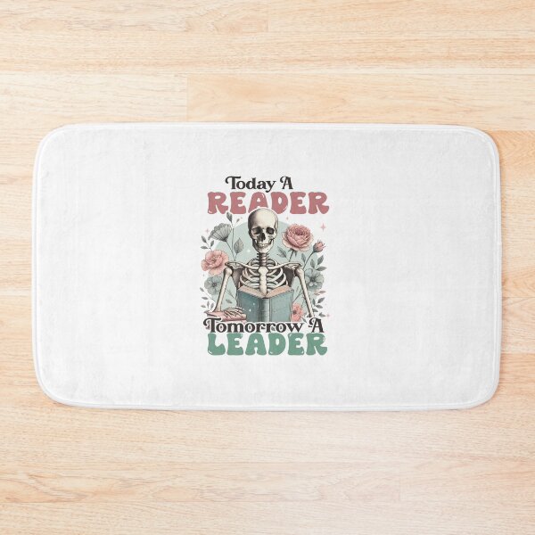 Item preview, Today A Reader Tomorrow A Leader | Skeleton Reading Books | Motivational Vintage Floral designed and sold by Moad Fahim.