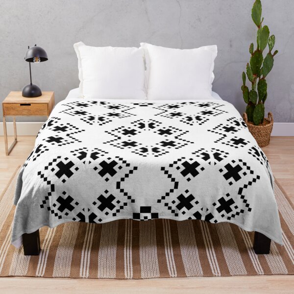 Item preview, Modern Abstract Black Cross & Pixel Geometric Pattern designed and sold by Cgraphy-space.