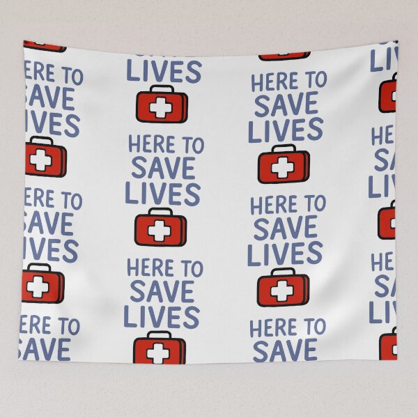 Item preview, Here to Save Lives in Blue designed and sold by FarieArt.