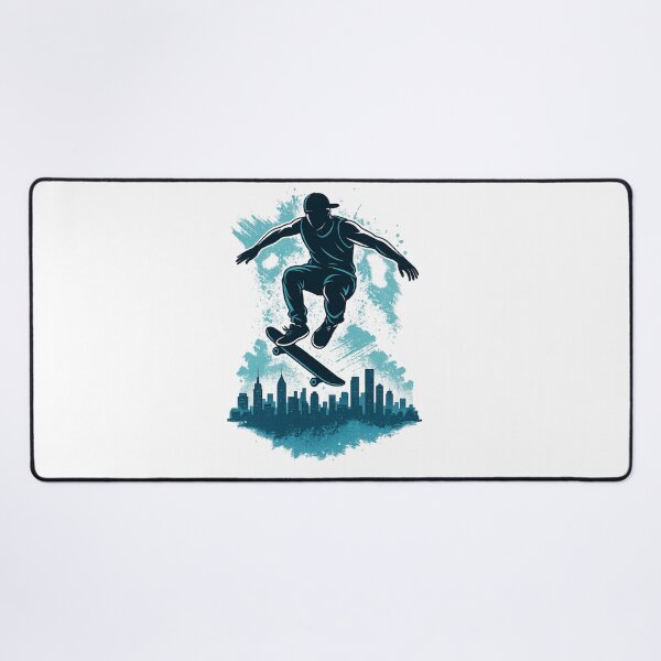 Item preview, Urban Skate Jump – Dynamic Skater Over City Skyline designed and sold by JenniferCreaArte .