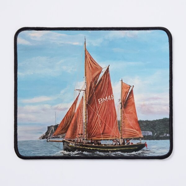 Item preview, SAILING TRAWLER PILGRIM BM45 PASSING BERRY HEAD BRIXHAM DEVON UK designed and sold by Mackenzie Moulton International Artist .