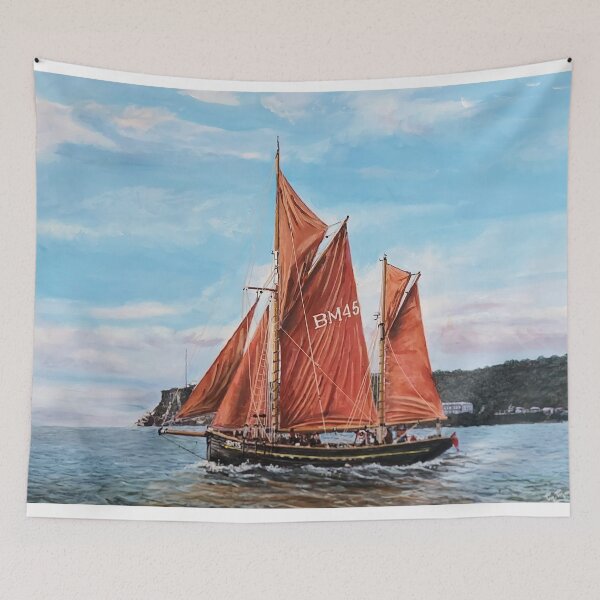 Item preview, SAILING TRAWLER PILGRIM BM45 PASSING BERRY HEAD BRIXHAM DEVON UK designed and sold by Mackenzie Moulton International Artist .