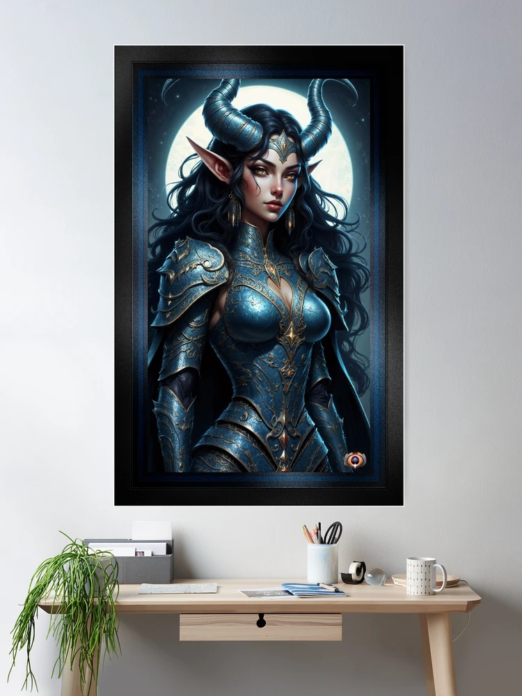 Enigmatic Fantasy Portrait Of The Moonlit Celestial Beauty, Zarathia AI Concept Art by Xzendor7 2 Enigmatic Fantasy Portrait Of The Moonlit Celestial Beauty, Zarathia Ravishing AI Concept Art by Xzendor7 Room Decor Poster Art Print