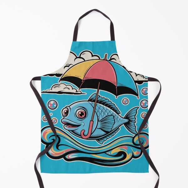 Item preview, fish with an umbrella, pop-surrealist style designed and sold by Lilashakti ⭐️ ⭐️ ⭐️ ⭐️ ⭐️.