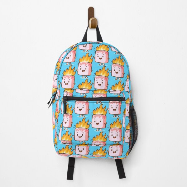 Item preview, Cute kawaii toasting roasted marshmallow zephyr with flame designed and sold by Painted Planet.