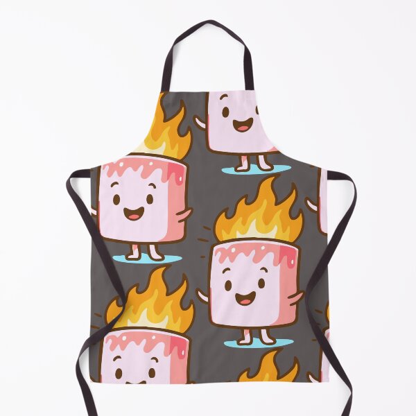 Item preview, Cute kawaii toasting roasted marshmallow zephyr with flame designed and sold by Painted Planet.
