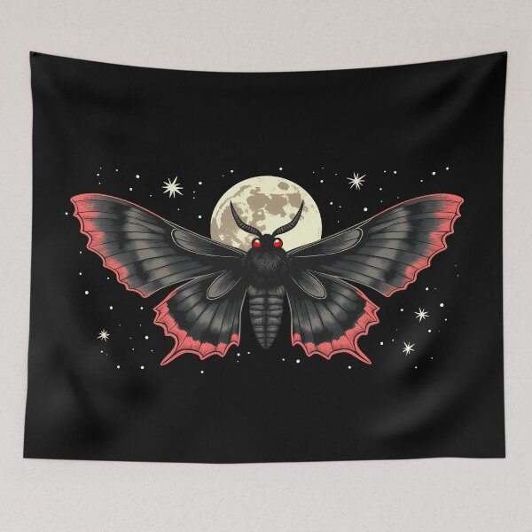 Item preview, Black moth and moon - dark feminine girly fairy gothic aesthetic night  designed and sold by Fantasy Cache.