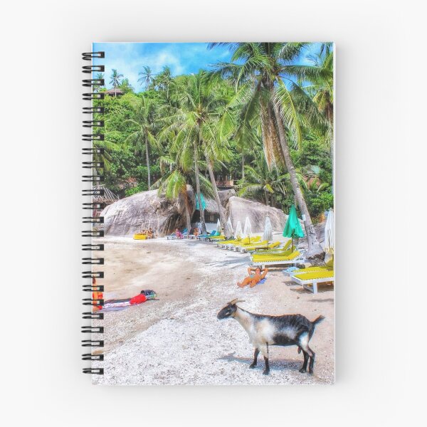 Aperçu de l'œuvre Chèvre sur une plage tropicale thaïlandaise – Koh Tao Vibes créée et vendue par Faruk Kalkan Travel Gallery.