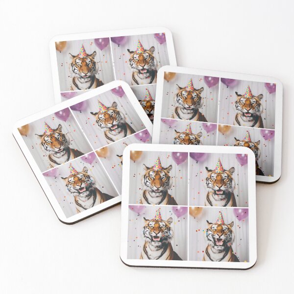 Item preview, Cute Tiger in Party Hat – Wild Jungle Birthday Celebration designed and sold by RockFireMerch.
