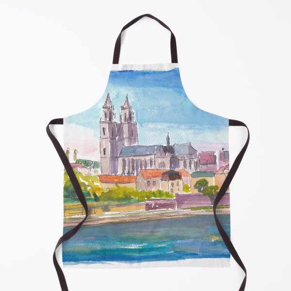 Item preview, Blue Sky Over Magdeburg Cathedral and Elbe River designed and sold by artshop77.