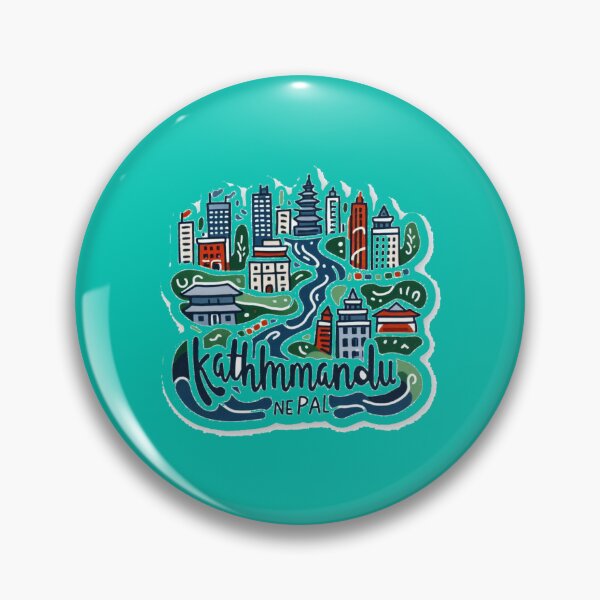 Item preview,   Kathmandu Nepal Minimalist Watercolor Cityscape Sticker,   designed and sold by PaintMeWorld.