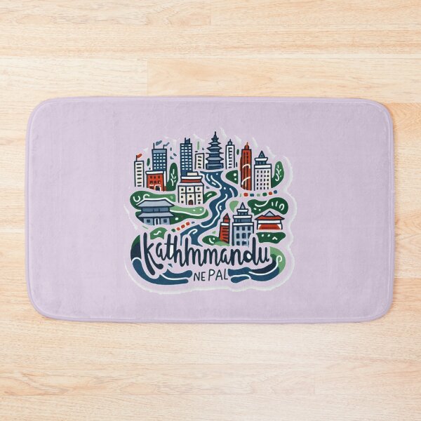 Item preview,   Kathmandu Nepal Minimalist Watercolor Cityscape Sticker,   designed and sold by PaintMeWorld.