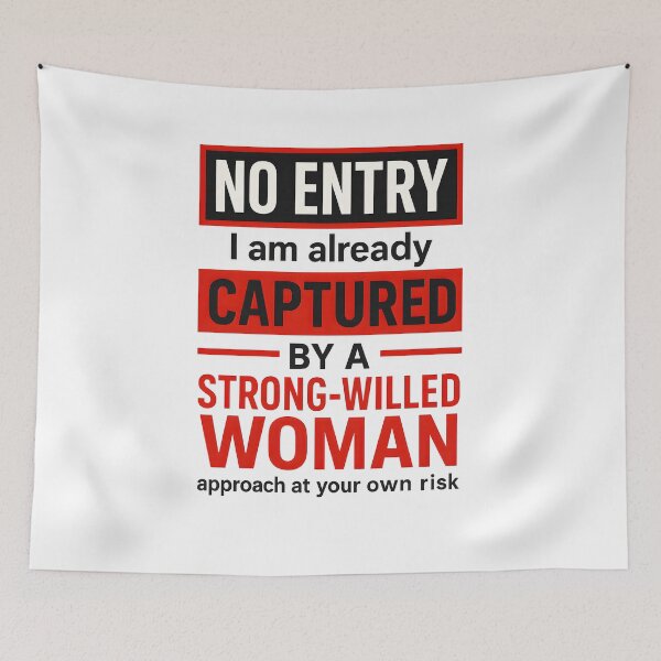 Item preview, No Entry – Captured by Strong-Willed Woman | Funny Relationship Humor Gift designed and sold by acrl31.