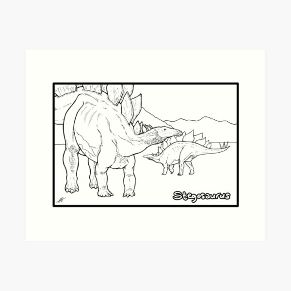 Item preview, Stegosaurus - For Coloring! designed and sold by PaleoFantasies.