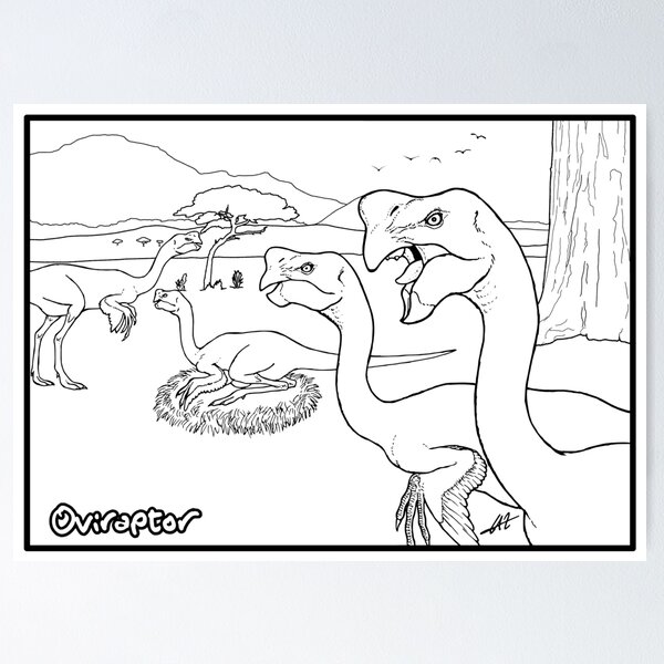 Item preview, Oviraptor - For Coloring! designed and sold by PaleoFantasies.