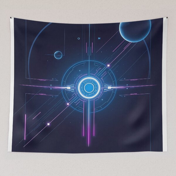 Item preview, Minimalist Sci-Fi Interface with Neon Planets designed and sold by Vitalka-uk.