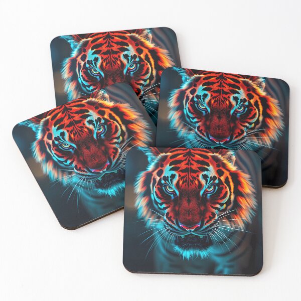 Item preview, Bioluminescent Tiger in Neon Light designed and sold by Vitalka-uk.