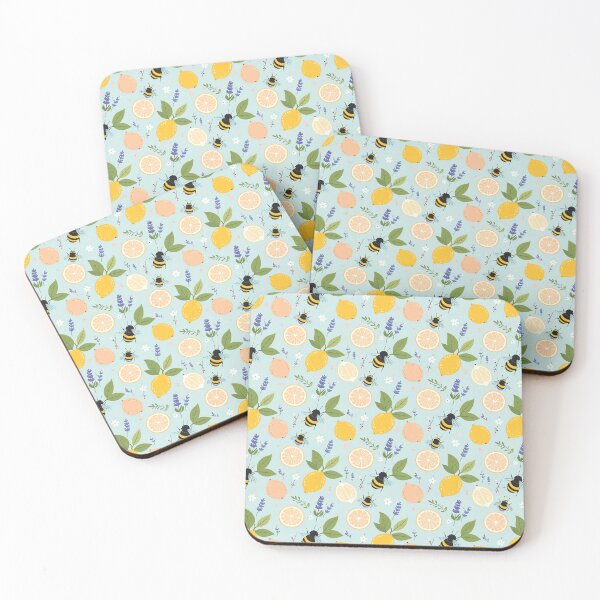 Item preview, Lemons, Bees and Wildflower Pattern designed and sold by Designbes.