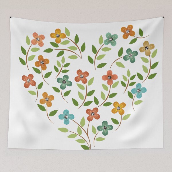 Item preview, Floral Heart Design – Romantic Botanical Flower Illustration Gift designed and sold by PnrArtDesign.