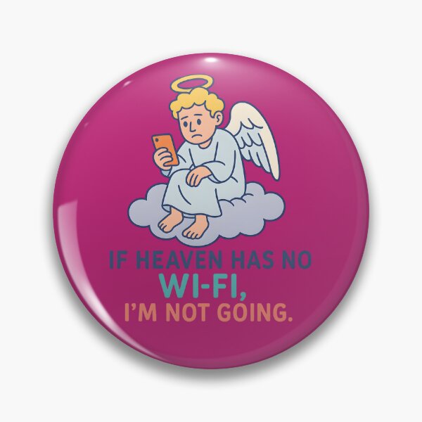 Item preview, Funny Heaven Wi-Fi Angel | Minimalist Tech Humor Cartoon T-Shirt designed and sold by Maximilianos.