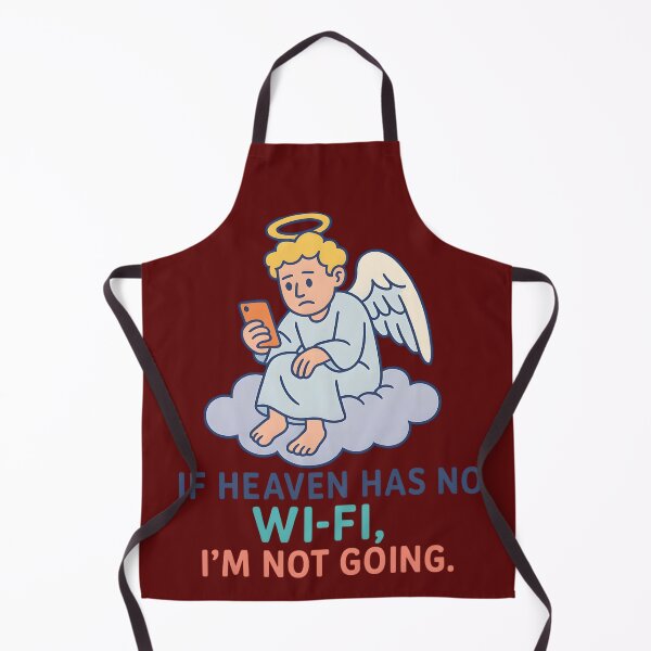 Item preview, Funny Heaven Wi-Fi Angel | Minimalist Tech Humor Cartoon T-Shirt designed and sold by Maximilianos.