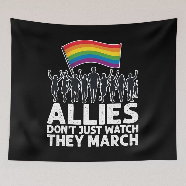 Item preview, ALLIES DON'T JUST WATCH, THEY MARCH - LGBTQIA+ GIFT designed and sold by KEF Custom.