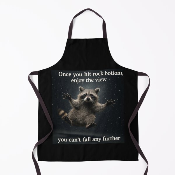 Item preview, Dramatic Raccoon Falling Pose with Motivational Quote – Rock Bottom Animal Poster designed and sold by love3617.