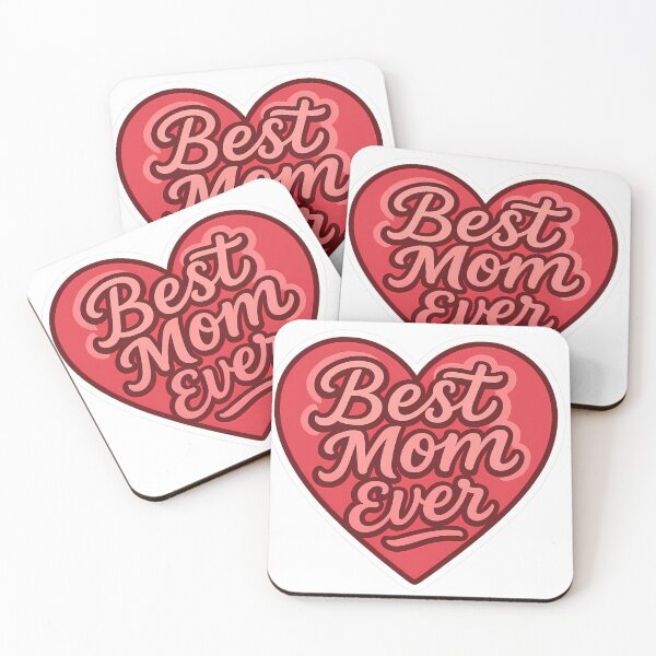 Item preview, Best Mom Ever – Heart Shaped Hand-Lettered Sticker (Pink & Red Tones) designed and sold by PaullCreations.