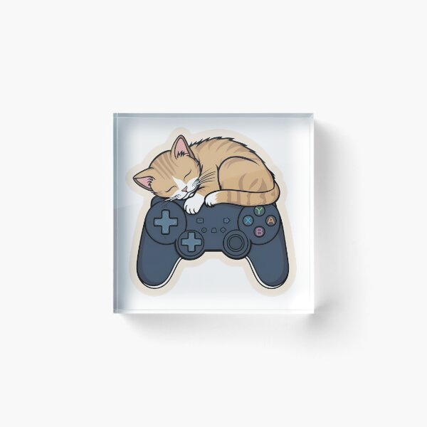 Item preview, Curled Up Cat on a Game Controller – Cozy Gamer Line Art designed and sold by echowood26.