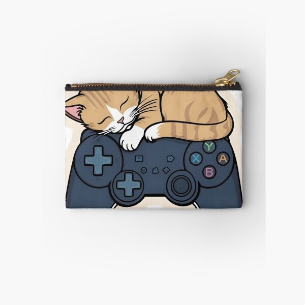 Item preview, Curled Up Cat on a Game Controller – Cozy Gamer Line Art designed and sold by echowood26.
