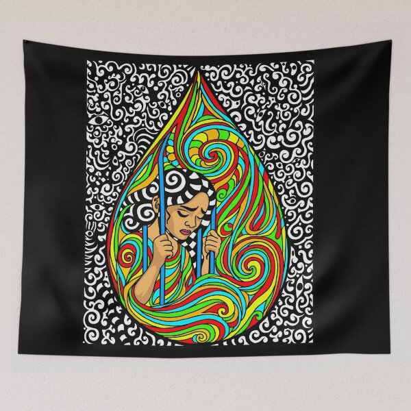 Item preview, Surreal Symbolic Art  Emotional African Pop Art Design Tribute to a Mother’s Hidden Grief designed and sold by DrawHandArt.