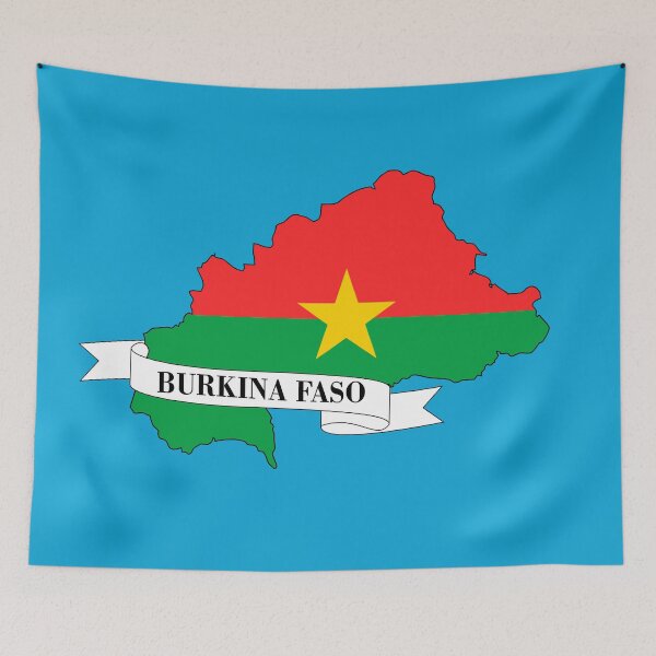 Item preview, Flag map of Burkina Faso designed and sold by visual adventures.