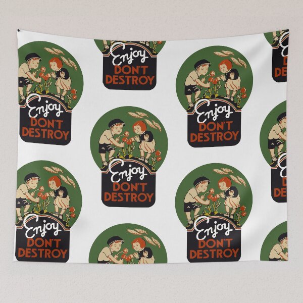 Item preview, Enjoy don't destroy vintage environment poster designed and sold by welniak.
