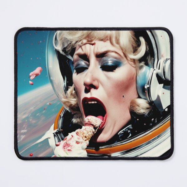 Item preview, Female Astronaut Eats Ice-cream 1970s Aesthetic 14 designed and sold by NickWhittleArt.