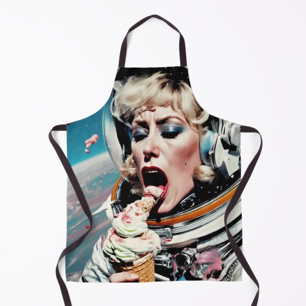 Item preview, Female Astronaut Eats Ice-cream 1970s Aesthetic 14 designed and sold by NickWhittleArt.
