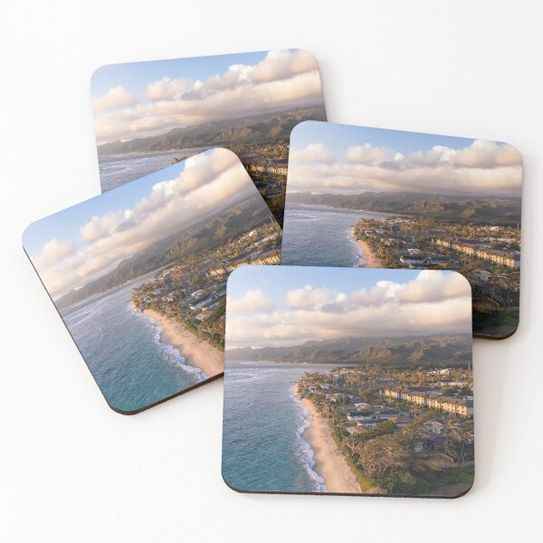 Item preview, Aerial view of the tropical coastline at sunset in Oahu, Hawaii designed and sold by Aleix Gasset.