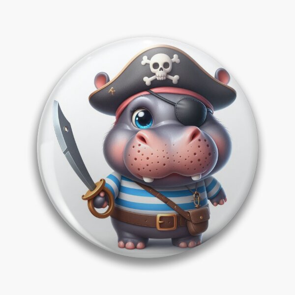 Artikelvorschau, Nilpferd als Pirat verkleidet entworfen und verkauft von Pirate Emporium.
