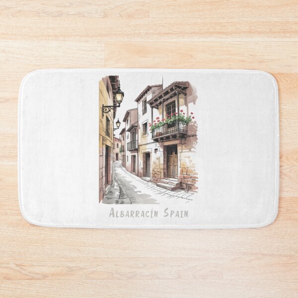 Item preview, Romantic alley in Albarracín, Spain – Historical architecture illustration in retro vintage style designed and sold by pod24.