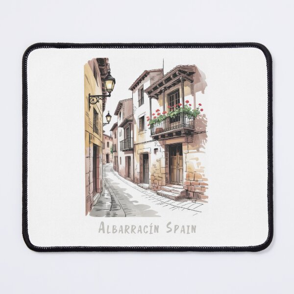 Item preview, Romantic alley in Albarracín, Spain – Historical architecture illustration in retro vintage style designed and sold by pod24.